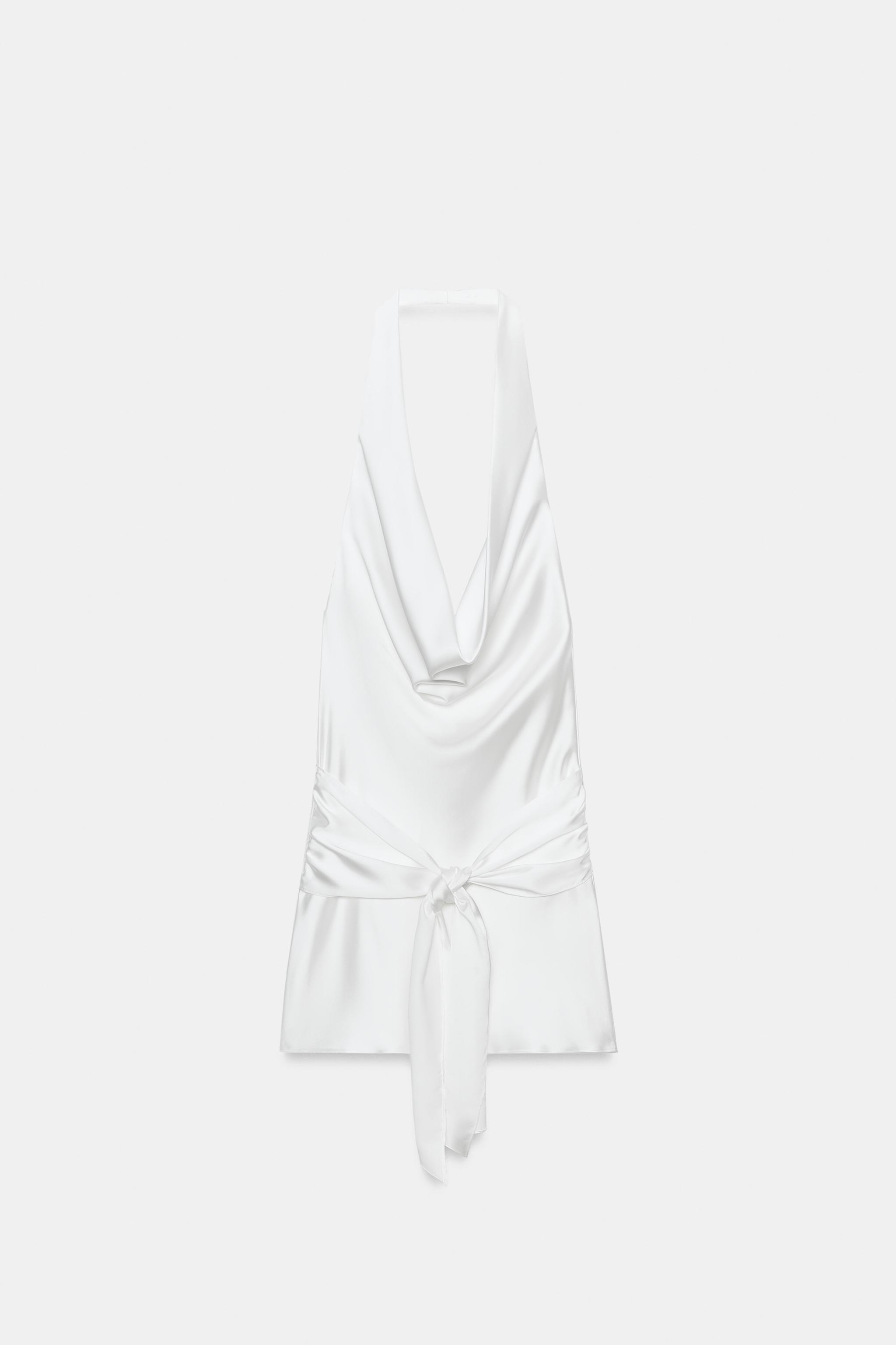SATIN EFFECT SASH MINI DRESS